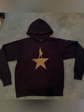 Hamilton Black Hoodie with Gold Star Silhouette - Men Sweater